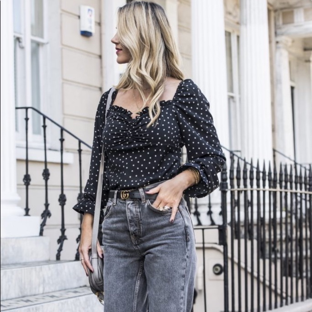 TOPSHOP | Palermo Prairie Star Print Blouse Sz US 6